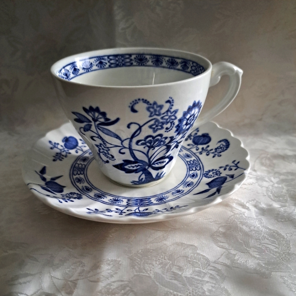 Blue Onion also called  Nordic, teacup and saucer set.